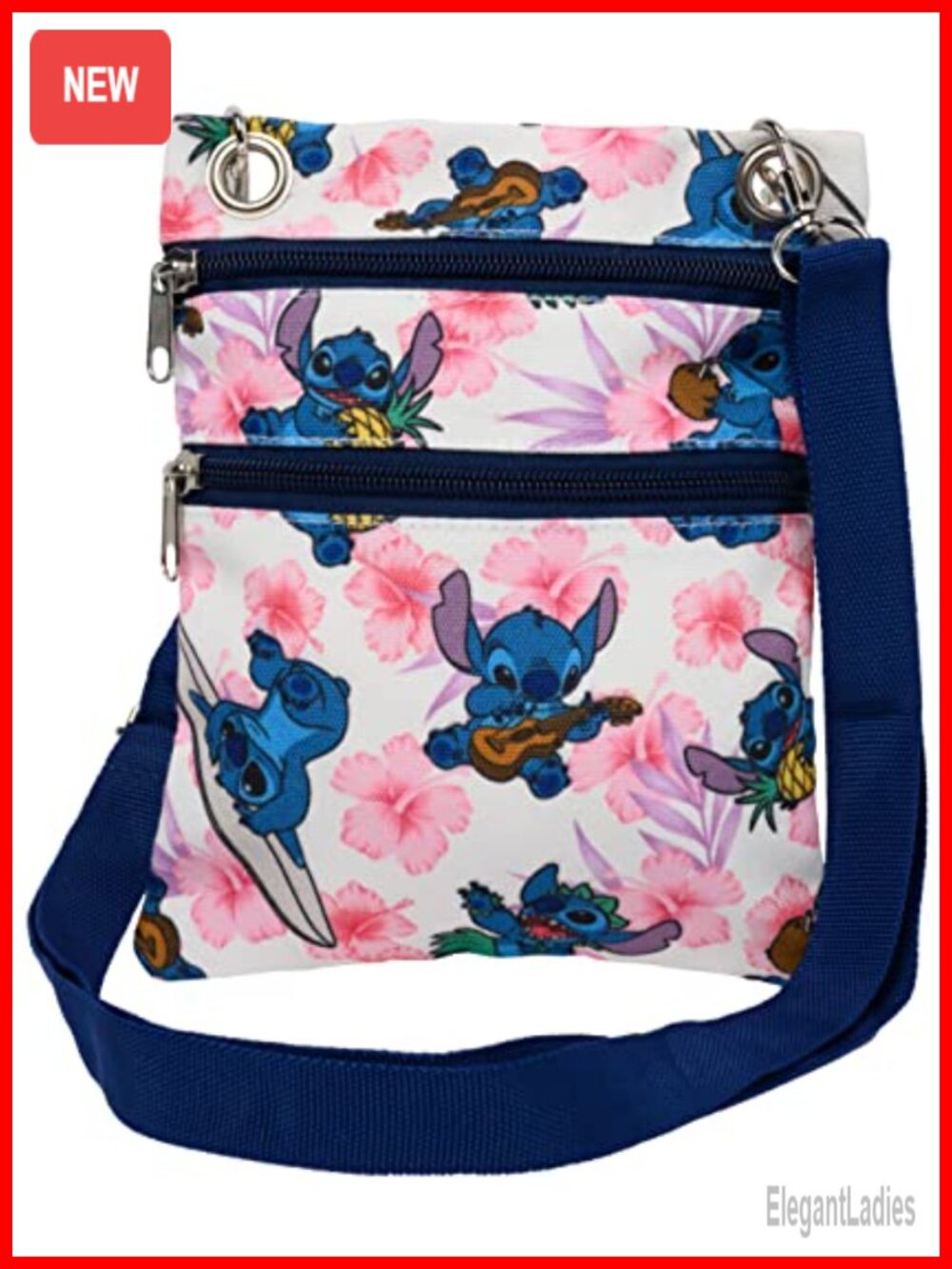 Disney Passport Bag Crossbody Travel Wallet Adjustable Strap Zippered Pockets